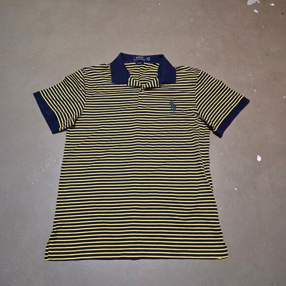 Polo Ralph Lauren Pro‎ Fit Prima Cotton Striped Enlarged Pony Polo Size Medium - Picture 1 of 5
